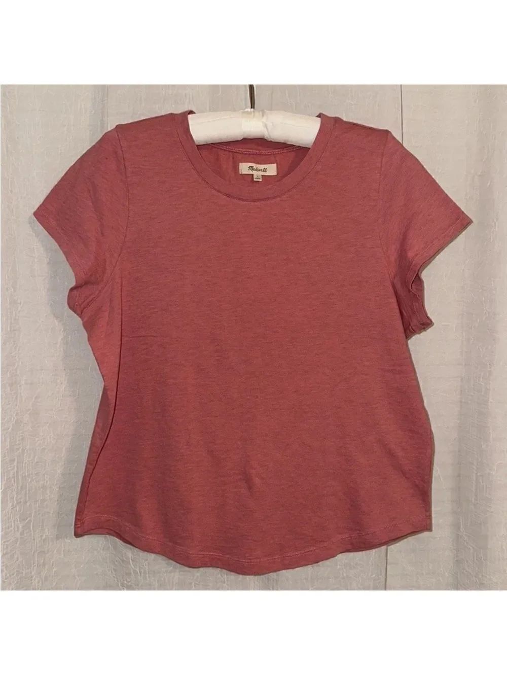 Madewell L Raspberry Smoothie Pink Vintage Style Cotton Crewneck Tee